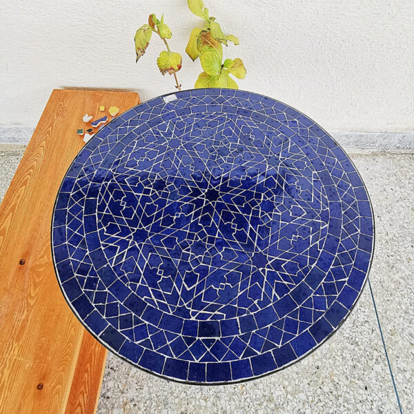 Table Mosaic Moroccan Handmade – Unique Artisan Tile Coffee, Side or Patio Table – HaynaDesign - Image 3