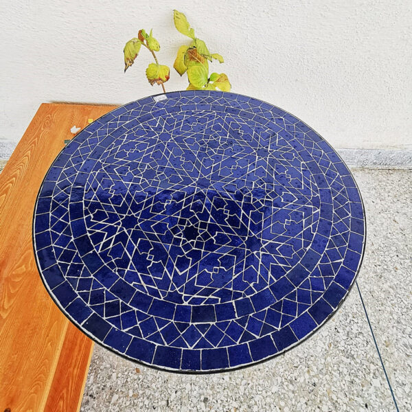 Table Mosaic Moroccan Handmade – Unique Artisan Tile Coffee, Side or Patio Table – HaynaDesign - Image 4