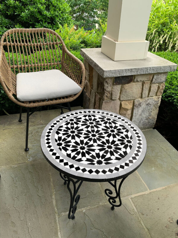 Moroccan Table Mosaic – Handmade Artisan Tile Table for Patio, Dining, or Living Room