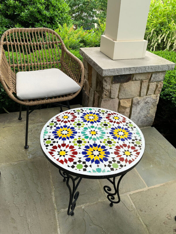 Moroccan Handmade Mosaic Tile Table – Unique Artisan Coffee, Side, Patio, or Dining Table – HaynaDesign