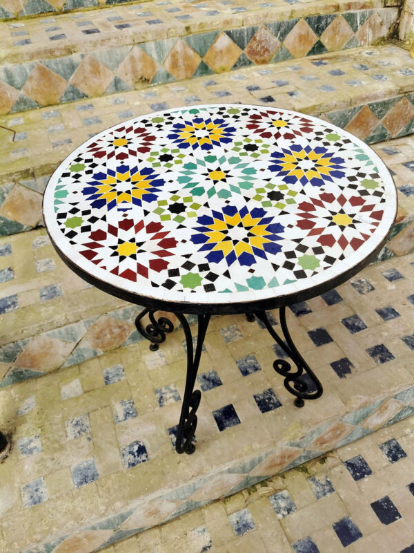 Moroccan Handmade Mosaic Tile Table – Unique Artisan Coffee, Side, Patio, or Dining Table – HaynaDesign - Image 3