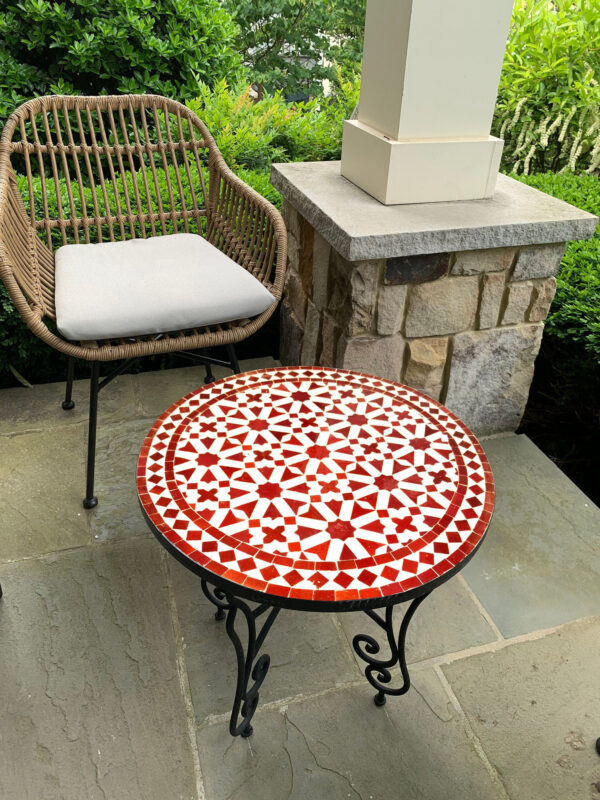 Moroccan Artisan Table Mosaic – Handcrafted Tile Table for Patio or Dining Room