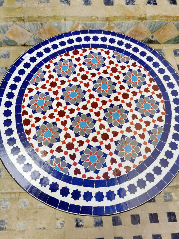 Table Mosaic with Moroccan Tiles – Handmade Coffee, Side & Bistro Table - Image 3