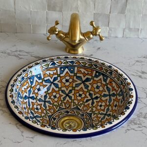 Vasque en céramique artistique — Artisanat haut de gamme marocain