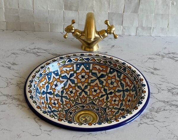 Vasque en céramique artistique — Artisanat haut de gamme marocain