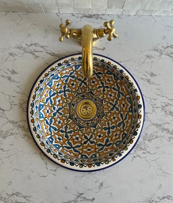 Vasque en céramique artistique — Artisanat haut de gamme marocain - Image 3