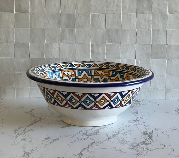 Vasque en céramique artistique — Artisanat haut de gamme marocain - Image 5