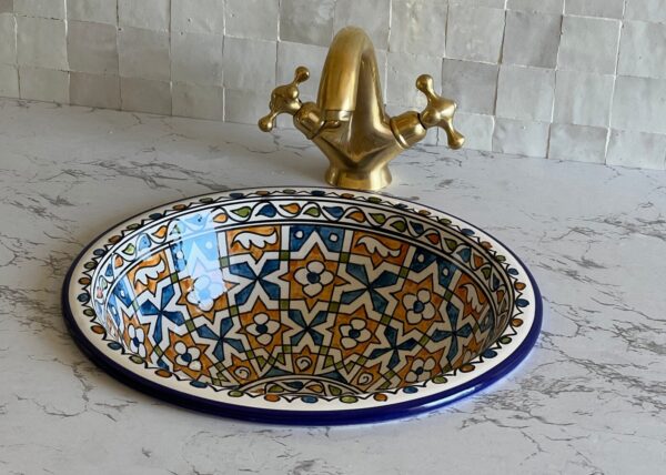 Vasque en céramique artistique — Artisanat haut de gamme marocain - Image 2
