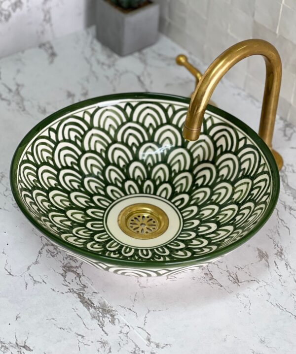 Lavabo en céramique marocaine — Pièce unique et artisanale