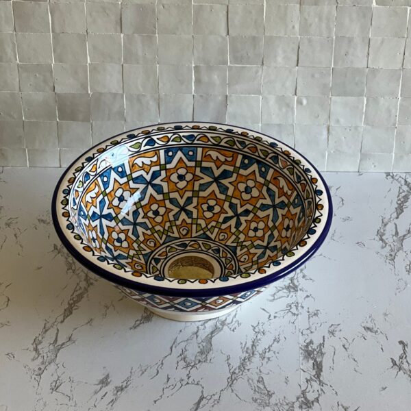Vasque en céramique artistique — Artisanat haut de gamme marocain - Image 4