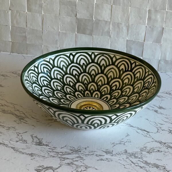 Lavabo en céramique marocaine — Pièce unique et artisanale - Image 5