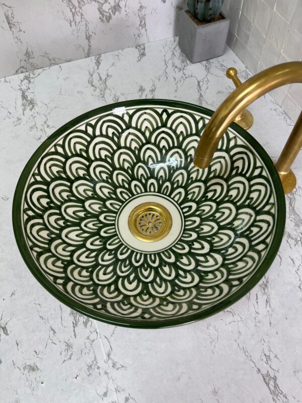 Lavabo en céramique marocaine — Pièce unique et artisanale - Image 2