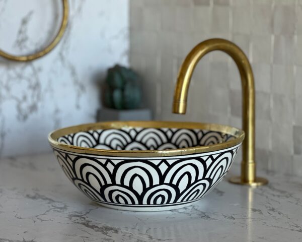 Vasque ronde en céramique artisanale — Charme marocain authentique - Image 6