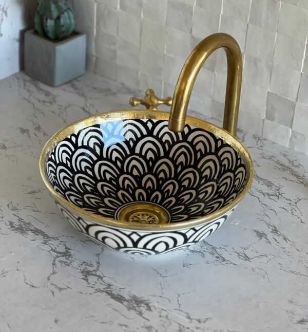 Vasque ronde en céramique artisanale — Charme marocain authentique - Image 3