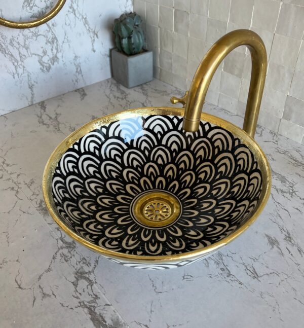 Vasque ronde en céramique artisanale — Charme marocain authentique - Image 4