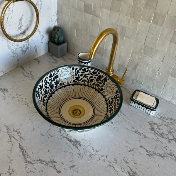 Vasque céramique marocaine — Évier décoratif fait main - Image 5