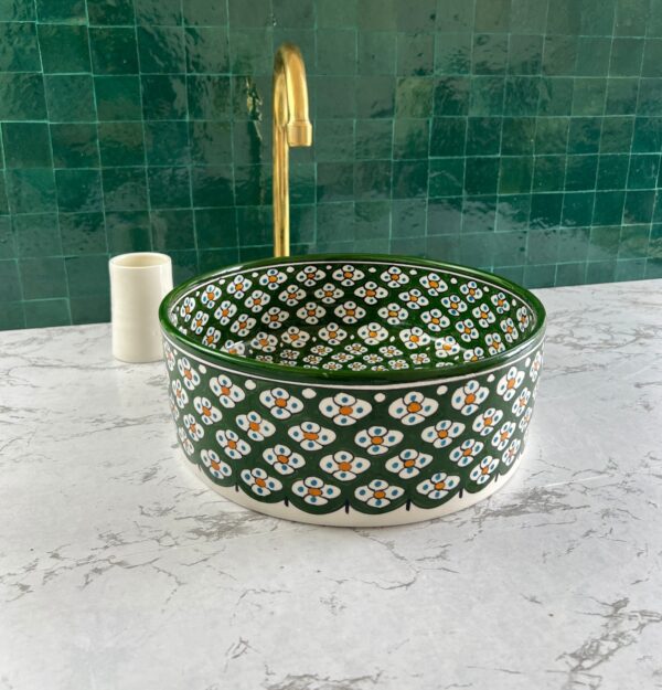 Vasque marocaine en céramique — Artisanat traditionnel pour salle d'eau - Image 4