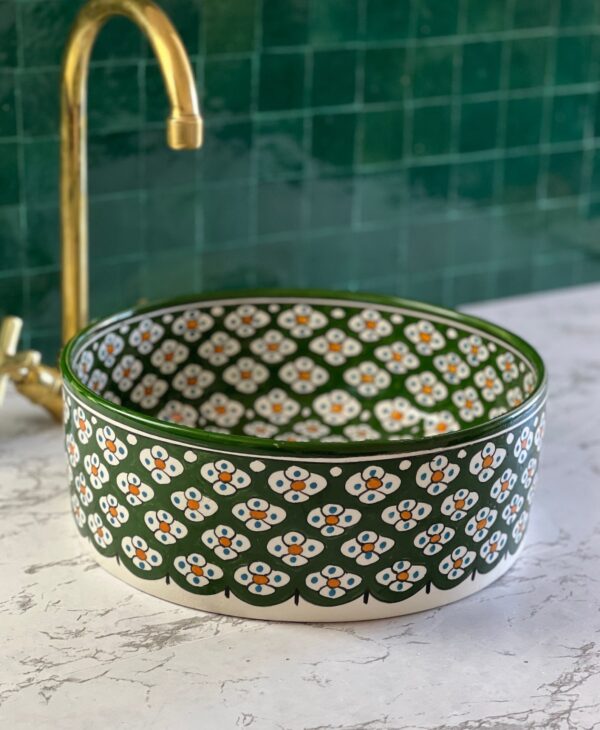 Vasque marocaine en céramique — Artisanat traditionnel pour salle d'eau - Image 3