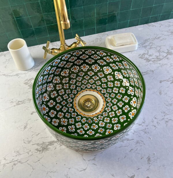 Vasque marocaine en céramique — Artisanat traditionnel pour salle d'eau - Image 7