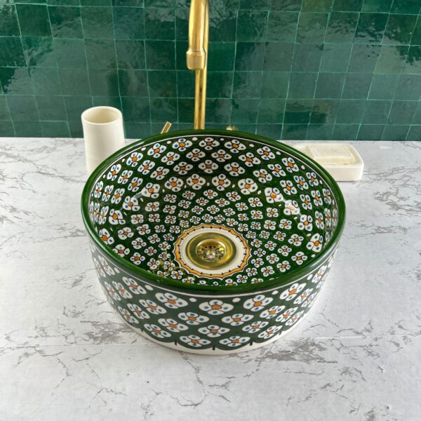 Vasque marocaine en céramique — Artisanat traditionnel pour salle d'eau - Image 5
