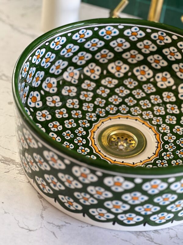 Vasque marocaine en céramique — Artisanat traditionnel pour salle d'eau - Image 6