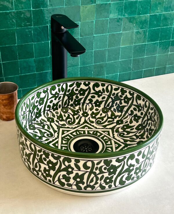 Vasque céramique décorative — Artisanat marocain authentique - Image 5