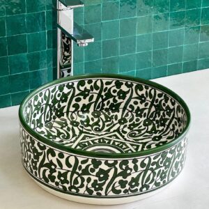 Vasque céramique décorative — Artisanat marocain authentique