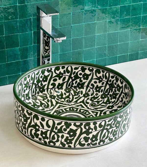 Vasque céramique décorative — Artisanat marocain authentique
