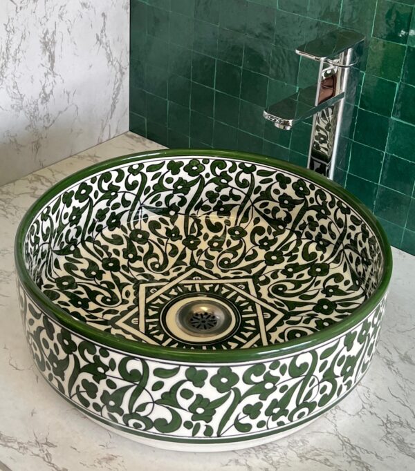 Vasque céramique décorative — Artisanat marocain authentique - Image 3