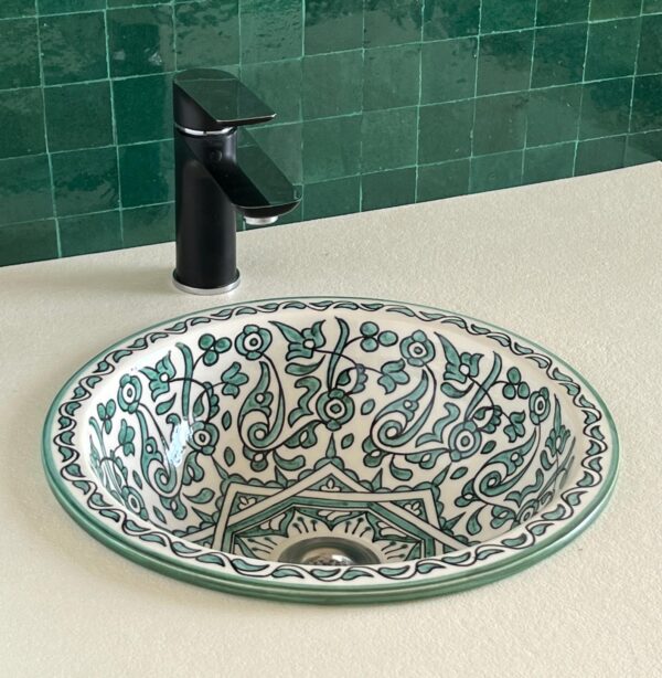Lavabo en céramique fait main — Élégance méditerranéenne - Image 2