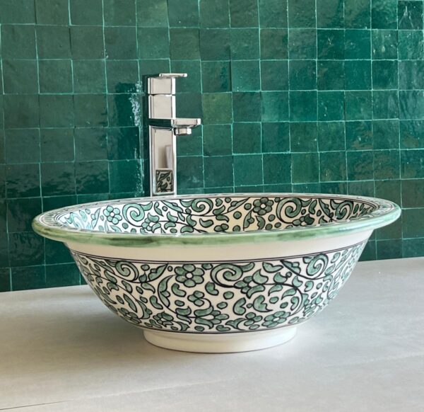 Lavabo en céramique fait main — Élégance méditerranéenne - Image 5