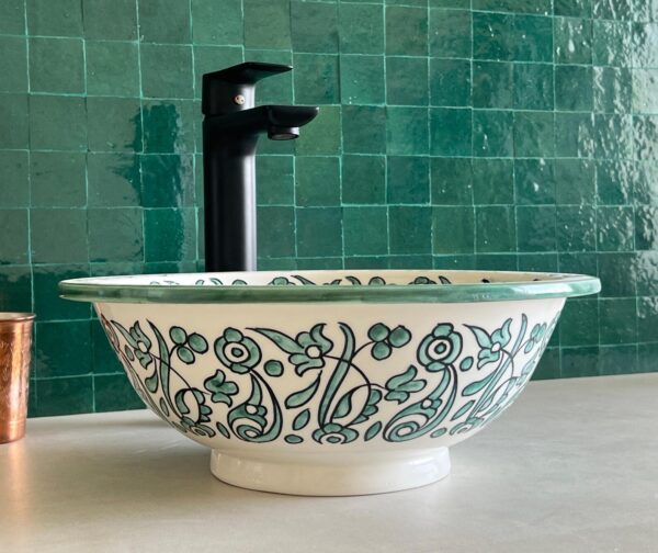 Vasque en céramique artisanale — Évier design fait main, style marocain - Image 4