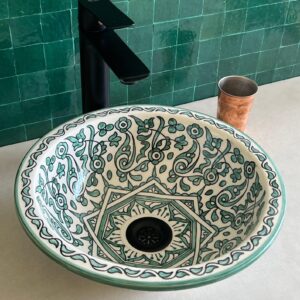 Lavabo en céramique fait main — Élégance méditerranéenne