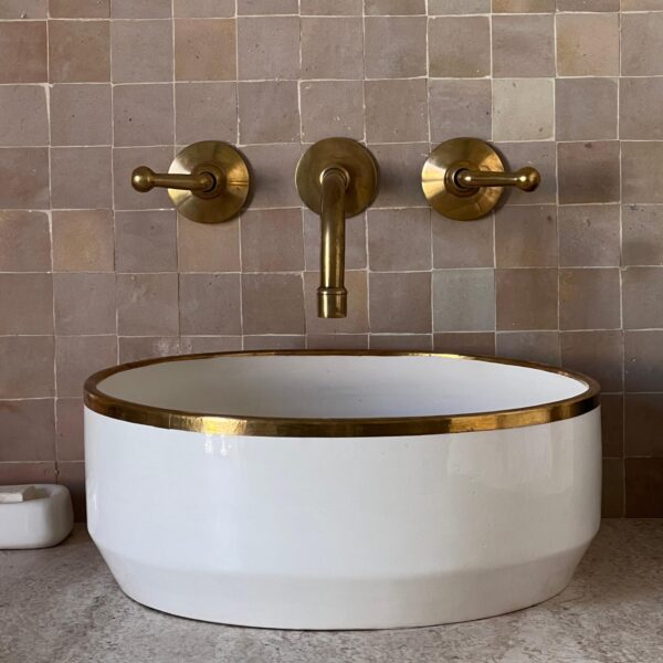 Vasque salle de bain en céramique — Peinte à la main, design original - Image 4